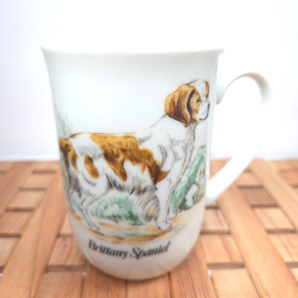 Vintage Royal Crown Brittany Spaniel Dog Porcelain Coffee Mug Cup
